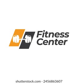 Gimnasio fitness barbell logo icono Ilustración vectorial.