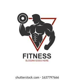 Gym and fitness body builder logo design