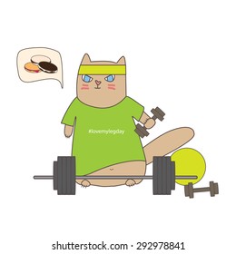 Gym fitness cat and carbohydrates thoughts