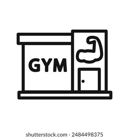 gym fitness center icon linear vector graphics sign