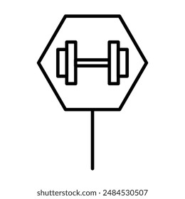 Gym Fitness Center Icon for Workout Facilities, Exercise Programs, and Health Clubs Designs