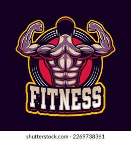 Gym and fitness club logo design, sport badge