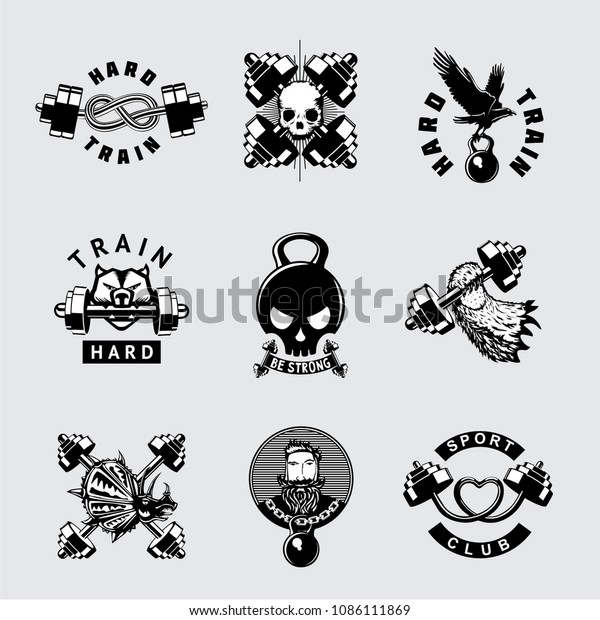 Gym Fitness Club Vintage Vector Icon Stock Vector Royalty Free Images, Photos, Reviews
