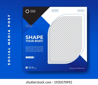 Gym and Fitness concept social media post banner template