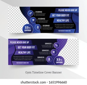 gym fitness Cover Photo Design for social media banner