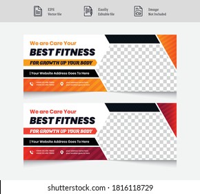 Gym and Fitness Cover Photo Design for social media