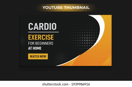 gym and Fitness, exercise youtube thumbnail for video and web banner template Vector design