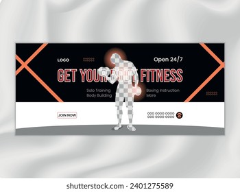 Gym and fitness Facebook cover  Design Template