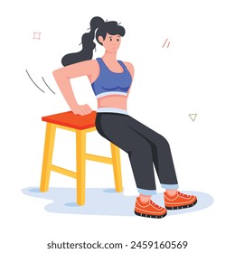 Gym and Fitness Flat Mini Illustrations