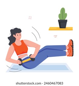 Gym and Fitness Flat Mini Illustrations
