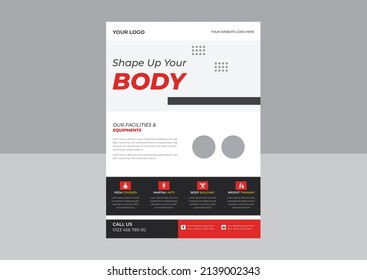 Gym Fitness Flyer design, Vector layout design template for extremes sport event, Get fit don't quit gym flyer, Gym Fitness Flyer Template