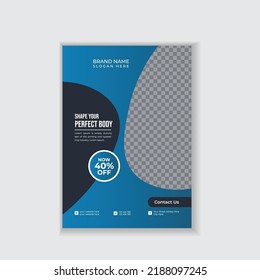Gym fitness flyer and poster design template
