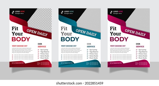 Gym fitness flyer template Design