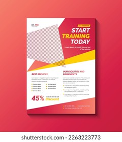 GYM Fitness Flyer Template, Layout Design Template for Sport Event, Fitness Body Building and Gym Flyer A4 Size