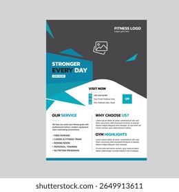 Gym Fitness Flyer Template Modern Design for Workout and Training