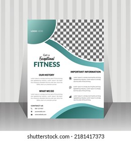 Gym and fitness Flyer Vector layout A4 size Template design 