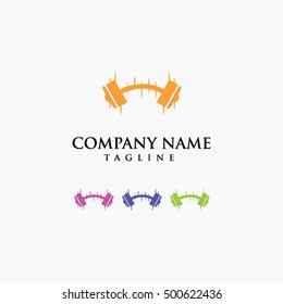 Gym Fitness Health Body Building Logo Vector