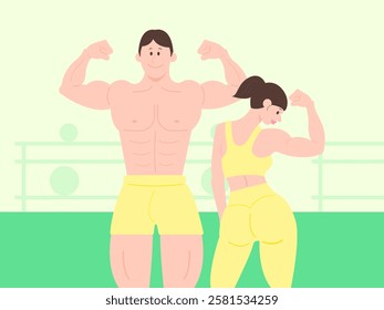 gym fitness healthy athlete fit couple