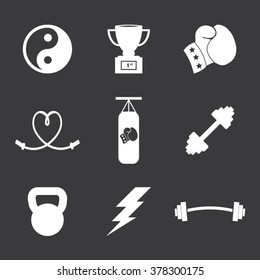 Gym And Fitness Icon Set
