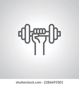 gym fitness icon vector outlined stroke illustration