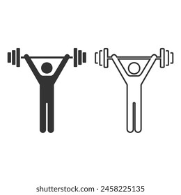 Gym and fitness icon. Weight training. Solid icons vector.