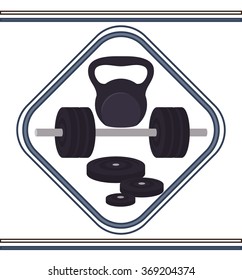 Gym and fitness icons design 