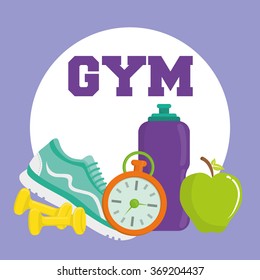 Gym and fitness icons design 