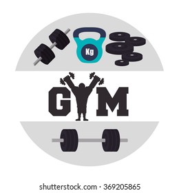 Gym and fitness icons design 