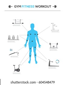 Gym Fitness Infographic. Vector illustration