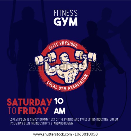 Gym Fitness Invitation Square Card Stock Vector Royalty Free
