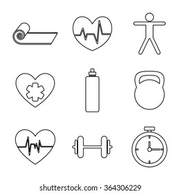 Gym and Fitness lifestyle icons