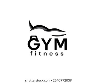 gym fitness logo, abstract arm with big muscles, logo design template
