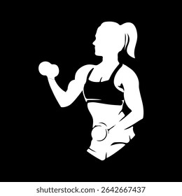 gym fitness logo design lady gym silhouette