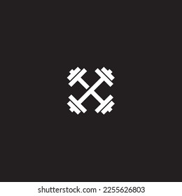 Gym and fitness logo design template, Made with lines that look elegant and minimalist.