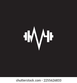 Gym and fitness logo design template, Made with lines that look elegant and minimalist.