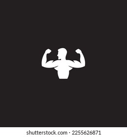 Gym and fitness logo design template, Made with lines that look elegant and minimalist.