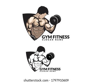 Gym fitness logo design. Vector design