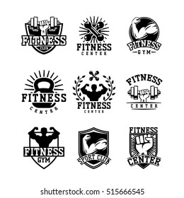 Gym Fitness Logo Vector Badge Stock Vektorgrafik Lizenzfrei