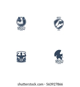 Gym And Fitness Logo Vector Element Set