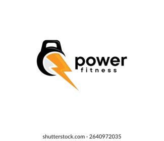 gym fitness logo,gym equipment with flash strike,logo design template