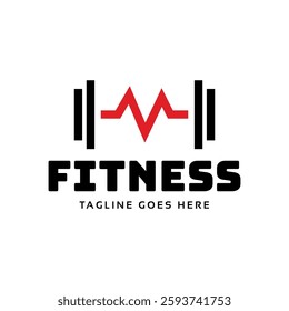 Gym fitness lovers logo design. Love fitness logo template.
