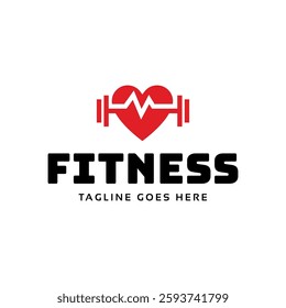 Gym fitness lovers logo design. Love fitness logo template.