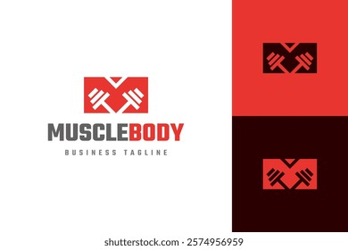 gym fitness m letter logo vector