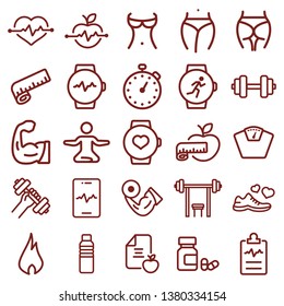 gym and fitness - minimal thin line web icon set. simple vector illustration. concept for infographic website or app.