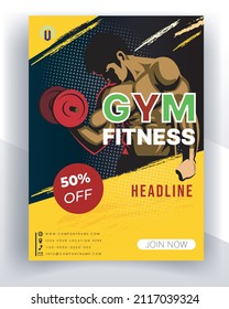 gym fitness modern big offer flyer design