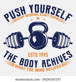 gym or fitness motivational and inspirational lettering posters, decoration, prints, t-shirt design for sport, gym or fitness