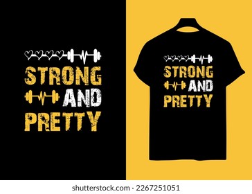Gym and fitness motivational t-shirt design vintage retro typography style
