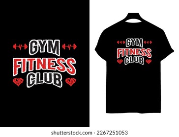 Gym and fitness motivational t-shirt design vintage retro typography style