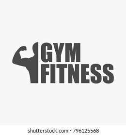 Gym fitness post vector icon for body building health and balanced body