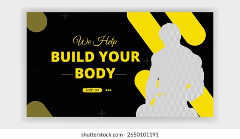 Gym fitness promoção anúncios miniatura banner design
